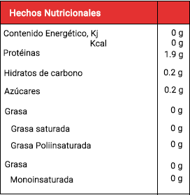 Tabla Nutricional Gelatina Jello